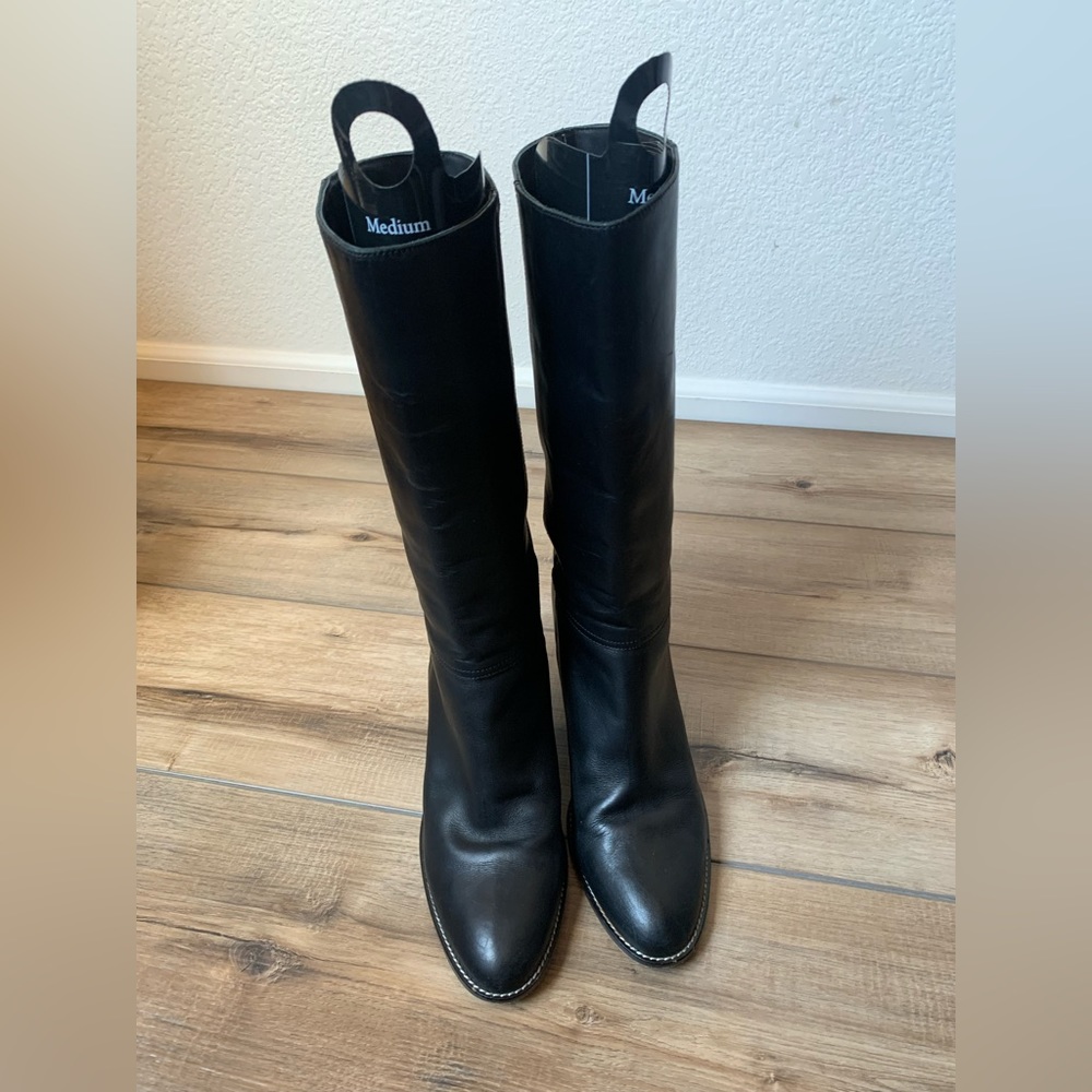 Vintage Coach Made in Italy Genuine Leather Black Knee High Classic boots womens